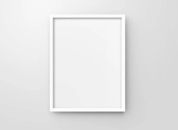 Bílá Foto Rámeček Vykreslení Tenké Prázdný Prostor Pro Dekorativní Účely — Stock fotografie