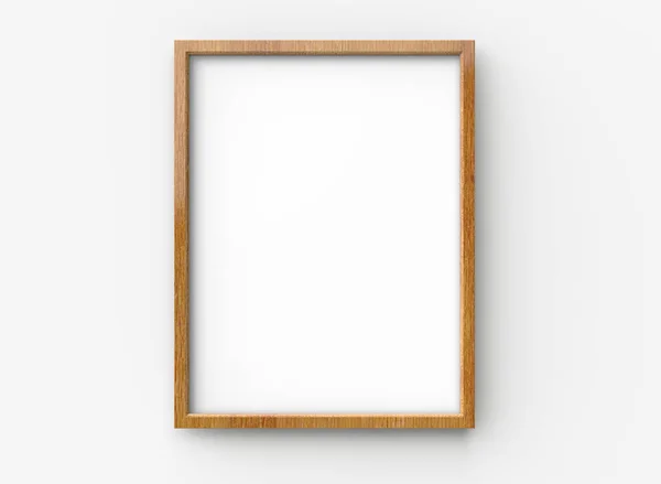 Houten Fotolijst Render Leeg Dunne Frame Met Lege Ruimte Voor — Stockfoto