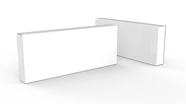 Blank Paper Box Render Rectangle Gift Box Mockup Set — Stock Photo, Image