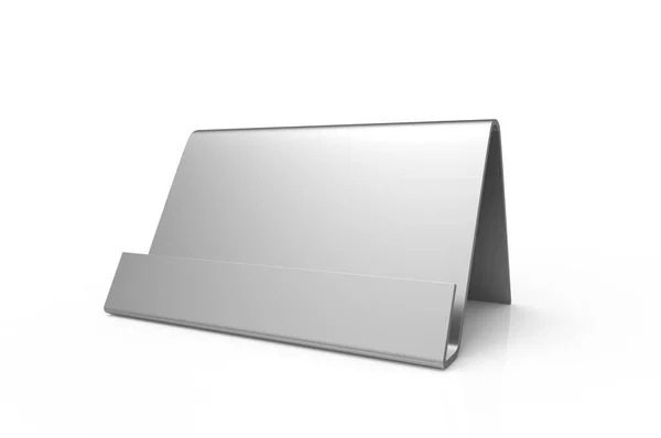 金属製のテーブル スタンド モックアップ レンダリングのデスクトップ スタンド — ストック写真