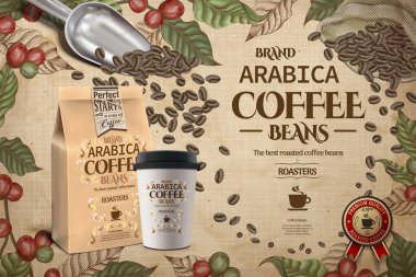 Reklamlar zarif Arabica kahve fasulye