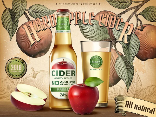 Twarde apple cider reklamy — Wektor stockowy