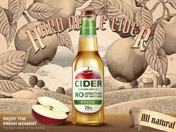 Twarde apple cider reklamy — Wektor stockowy