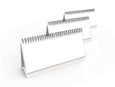 Boş masa takvimi, 3d render takvim mockup tasarım için boş alan ile kullanır, uzun tasarım kümesi