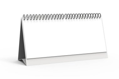 Boş masa takvimi, 3d render takvim mockup tasarım için boş alan ile kullanır, uzun tasarım