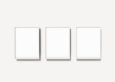 Beyaz resim çerçeveleri, 3d render ince çerçeveleri ile dekoratif kullanımlar için boş alanı ayarla