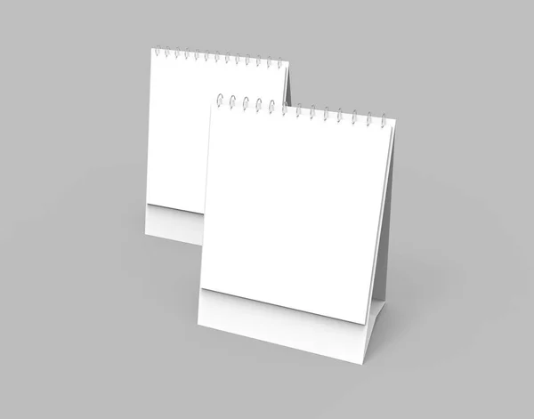 Calendario Escritorio Blanco Maqueta Calendario Renderizado Con Espacio Vacío Para — Foto de Stock
