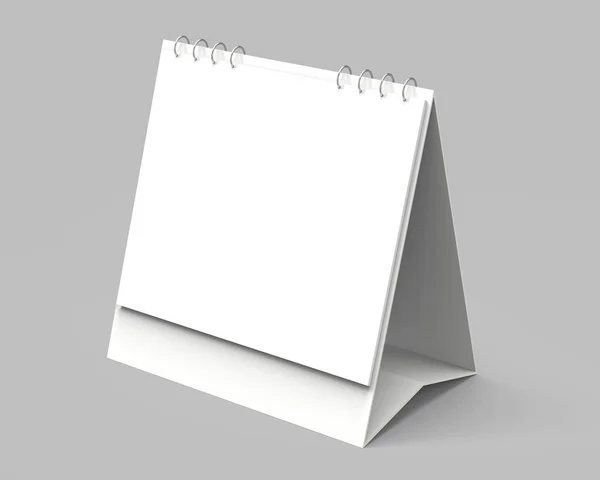 Calendario Escritorio Blanco Maqueta Calendario Renderizado Con Espacio Vacío Para — Foto de Stock