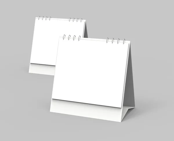 空のデスク カレンダー のレンダリング カレンダー モックアップ デザインを使用して 正方形のデザインのセットのための空のスペースで — ストック写真