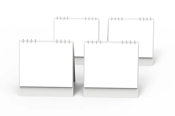 空のデスク カレンダー のレンダリング カレンダー モックアップ デザインを使用して 正方形のデザインのセットのための空のスペースで — ストック写真