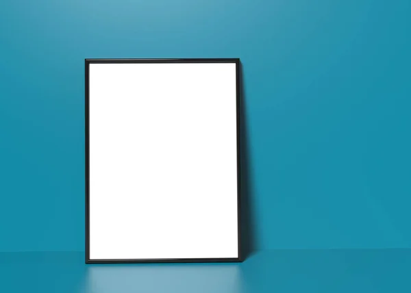 Black Picture Frame Render Thin Frame Empty Space Decorative Uses — Stock Photo, Image