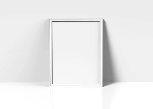 White Picture Frame Render Thin Frame Empty Space Decorative Uses — Stock Photo, Image