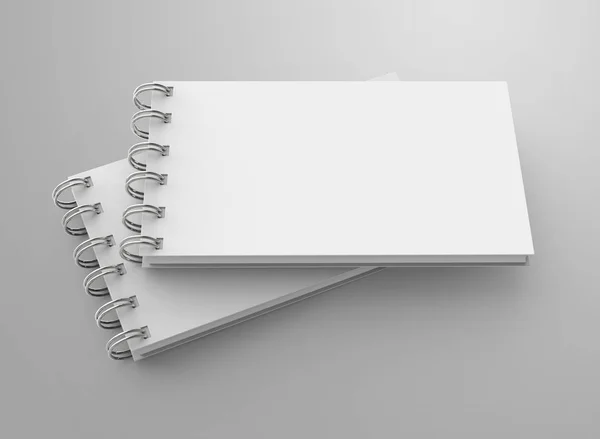 Cuaderno Espiral Render Juego Cuaderno Abierto Con Espacio Vacío Para — Foto de Stock