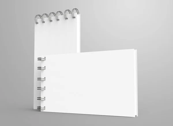 Zápisník Spirála Vykreslení Otevřít Poznámkový Blok Prázdný Prostor Pro Návrh — Stock fotografie