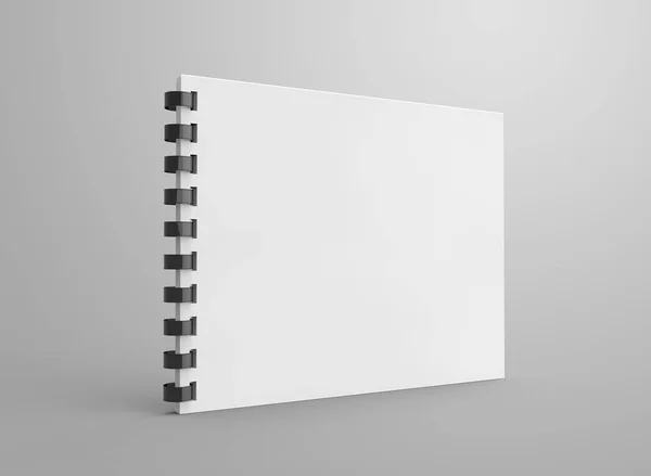 Spiral Notebook Render Öppna Anteckningsboken Med Tomt Utrymme För Design — Stockfoto