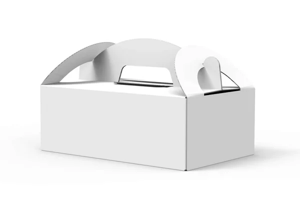 Takeaway Carton Box Handle Blank Paper Box Render Design Uses — Stock Photo, Image