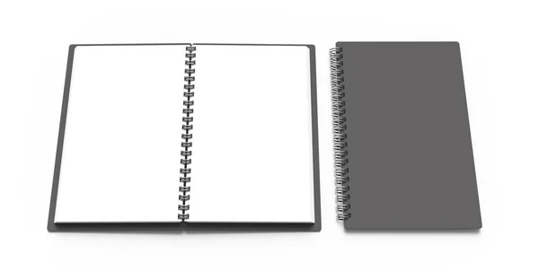 Spiral Notebook Render Open Notebooks Set Empty Space Design Uses — Stock Photo, Image