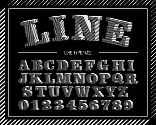Stripe Lijn Lettertype Retro Alfabet Wordt Ingesteld Voor Gebruik Van — Stockvector