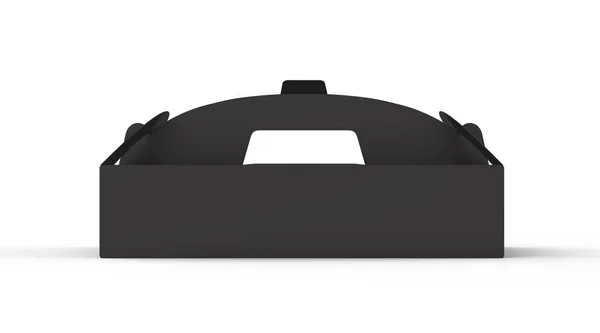 ハンドルを白い背景に 側面図の 図で分離黒箱 — ストック写真