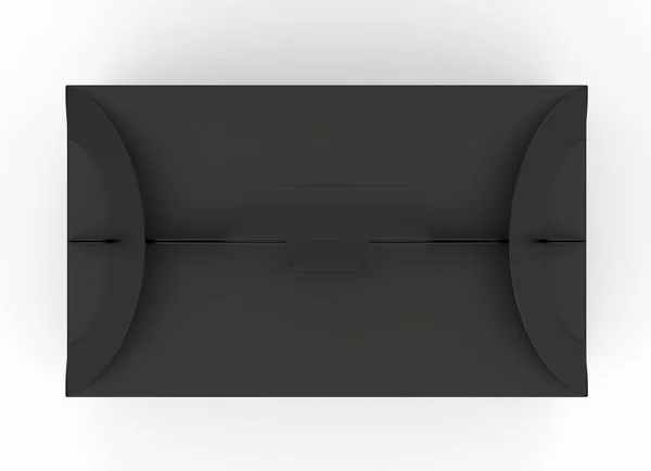 Απομονωμένη Μαύρο Κουτί Χερούλι Απεικόνιση Άσπρο Φόντο Top View — Φωτογραφία Αρχείου