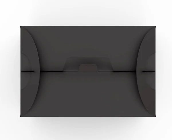 ハンドル上面白い背景の 図で分離黒箱 — ストック写真