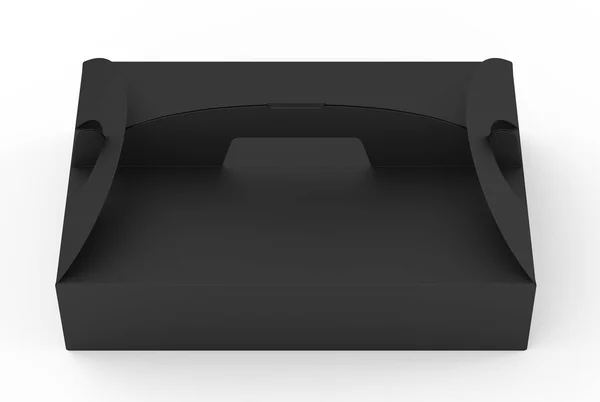 ハンドルを白い背景に アングルの 図で分離黒箱 — ストック写真