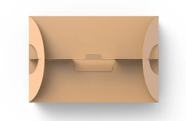 Κραφτ Κουτί Χερούλι Δώρο Τροφίμων Χάρτινη Συσκευασία Καθιστούν Για Σχεδιασμό — Φωτογραφία Αρχείου