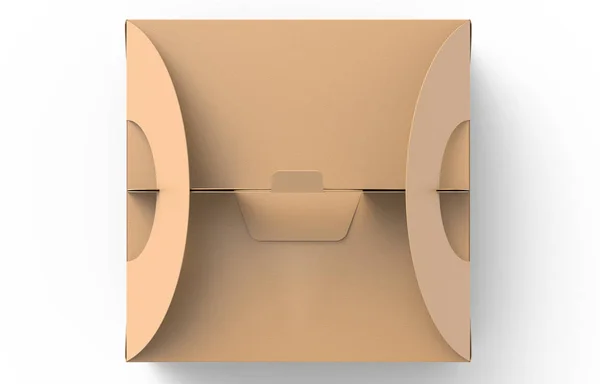 Κραφτ Κουτί Χερούλι Δώρο Τροφίμων Χάρτινη Συσκευασία Καθιστούν Για Σχεδιασμό — Φωτογραφία Αρχείου