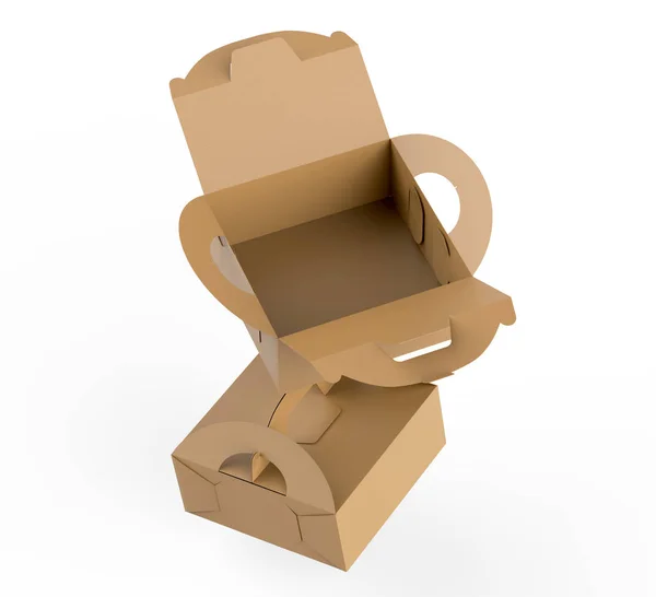 Kraft box with handle — Stock Photo, Image