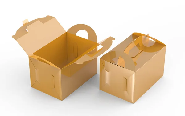 Goldene Schachtel mit Griff — Stockfoto