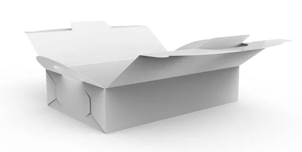 Простая Открытая Бумажная Коробка Ручкой Подарочной Коробкой Упаковкой Пищевой Упаковки — стоковое фото