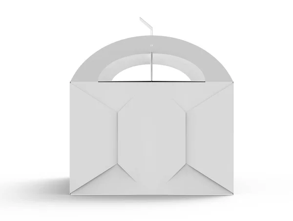 Kotak putih dengan handle — Stok Foto