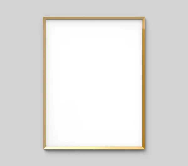 Golden Picture Frame Isolated Blank Frame Copy Space Design Uses — Stock Photo, Image