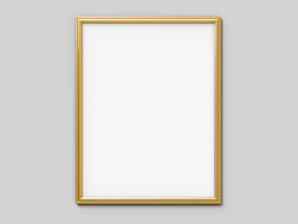 Gouden Schilderijlijst Geïsoleerde Leeg Frame Met Kopie Ruimte Voor Ontwerp — Stockfoto