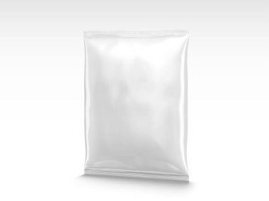 Boş çip paket tasarımı 3d illüstrasyon izole beyaz arka plan üzerinde