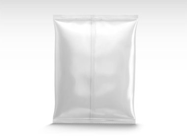 Boş çip paket tasarımı 3d illüstrasyon izole beyaz arka plan üzerinde