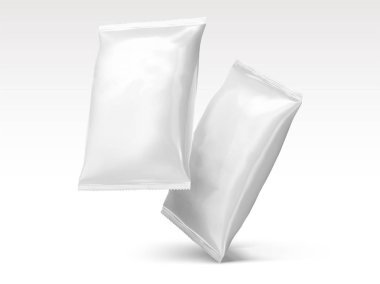 3d illüstrasyon izole beyaz arka plan üzerinde boş çip paketleri tasarımında