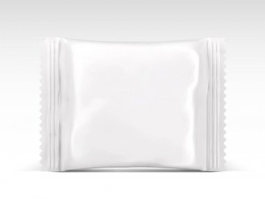 Boş aperatif paket tasarımı 3d illüstrasyon izole beyaz arka plan üzerinde