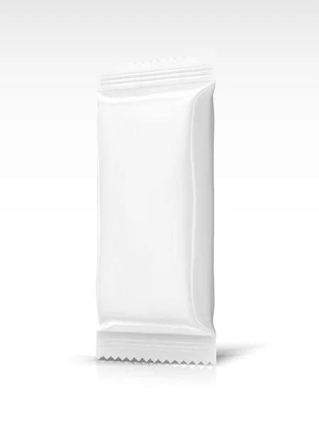 Projeto Pacote Lanche Branco Ilustração Isolada Fundo Branco — Vetor de Stock