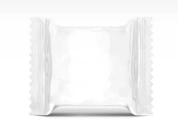 Üres Snack Csomag Design Ábrán Elszigetelt Fehér Background — Stock Vector