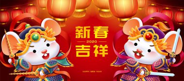 Ay yılı için beyaz fareler menshen