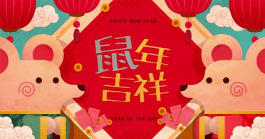 Sıçanın düz çizgi film tarzı yılı