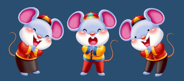 Chinese new year mice character — Stock Vector