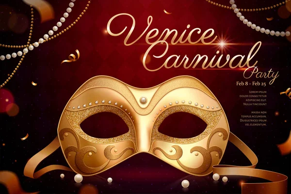 Design de carnaval de Veneza requintado — Vetor de Stock