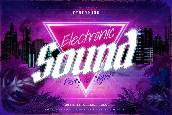Electronic sound party ads — 스톡 벡터