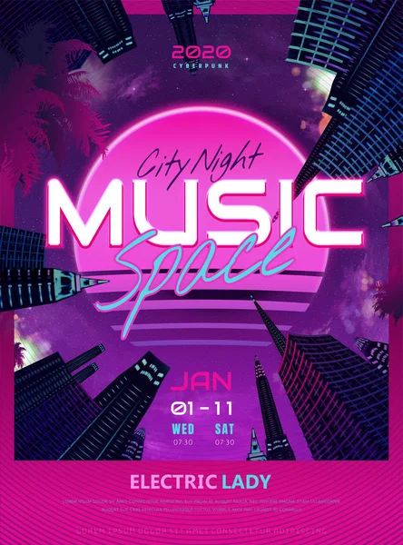 Music party ads — 스톡 벡터