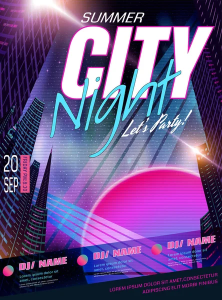 Cartel de fiesta de música estilo cyberpunk — Archivo Imágenes Vectoriales