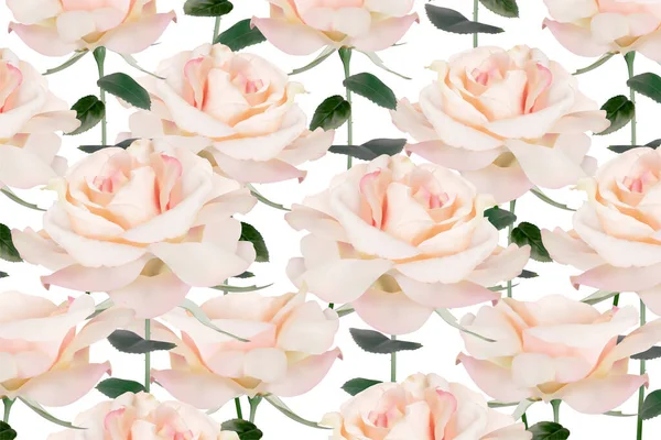 Romantico Rosa Chiaro Realistico Rose Sfondo Illustrazione — Vettoriale Stock