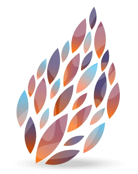 Farklı renkteki yaprakları logo gösterimi