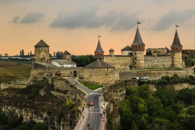 Antik kale manzaralı Kamienec-Podolsk, Ukrayna